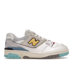 New Balance 550 Blancas Crema con Amarillo y Suela Azul
