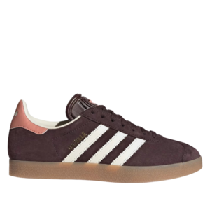 adidas Gazelle Burdeos y Blancas Con Detalles Rosa