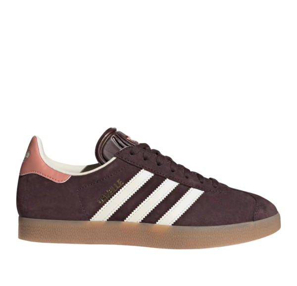 Diseño sin título - 2026-01-02T021920.857 adidas Gazelle Burdeos y Blancas Con Detalles Rosa
