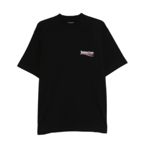 Camiseta Balenciaga Negro con Logo Bordado
