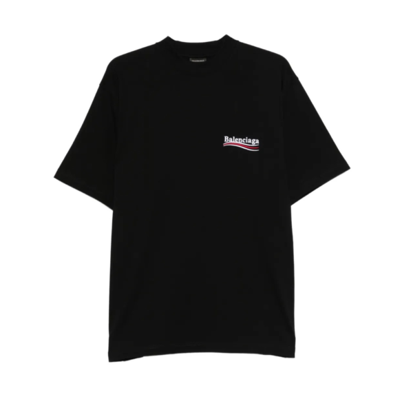 Camiseta Balenciaga Negro con Logo Bordado