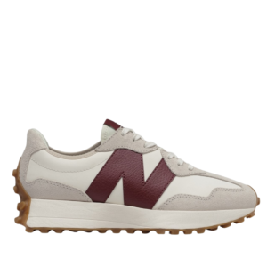 New Balance 327 Crema con Burdeos y Suela Gum