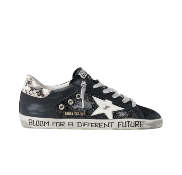 Golden Star Black Glitter