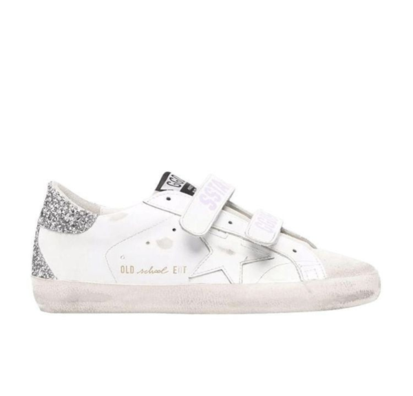 Golden Velcro glitter white