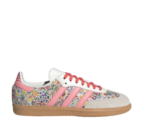 Diseño sin título - 2026-01-05T004410.077 Adidas Samba Blancas con Estampado Floral y Detalles Rosas