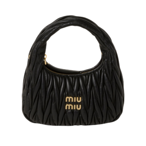 Miu Miu Wander Mini Hobo Negro Matelassé