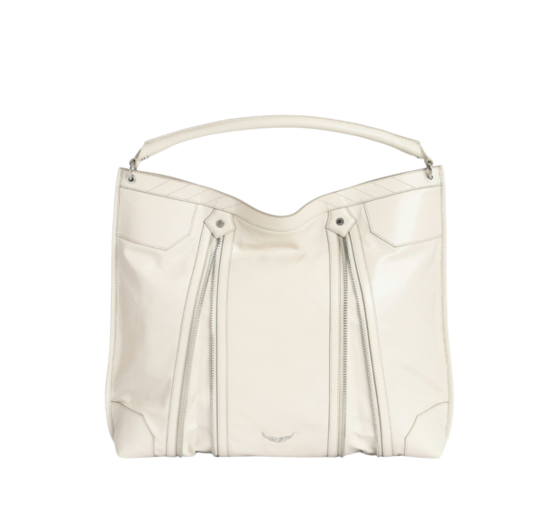 Zadig & Voltaire Large Hobo Blanco en Piel Lisa