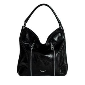 Zadig & Voltaire Large Hobo Negro en Piel Arrugada