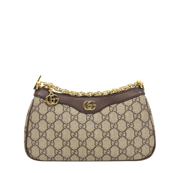 Gucci GG Supreme Mini Chain Shoulder Bag Beige y Marrón