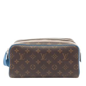 Louis Vuitton Toilet Pouch 26 Monogram con Ribete Azul