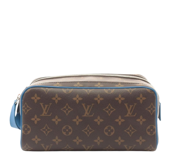 Louis Vuitton Toilet Pouch 26 Monogram con Ribete Azul
