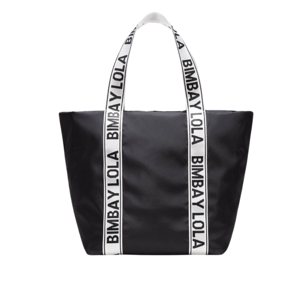 Bimba y Lola Bolso de Mano Negro con asa logotipada