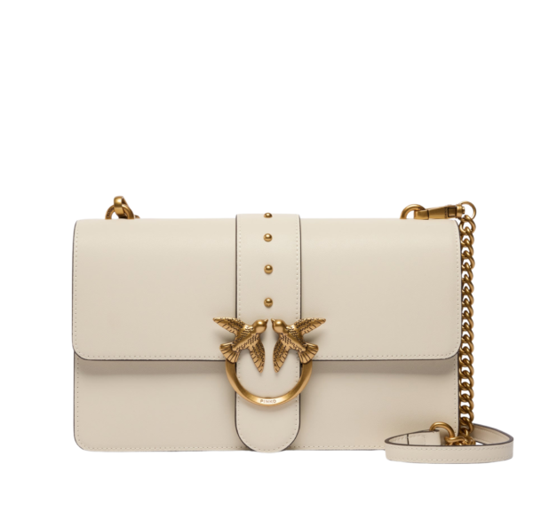 Pinko Love Mini Blanco Love Birds Dorado