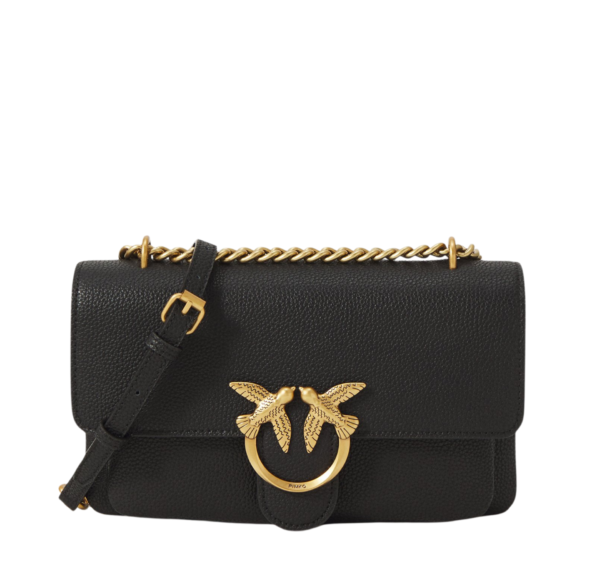 Pinko Love Mini Negro Love Birds Dorado
