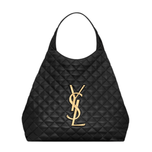 Saint Laurent Icare Maxi Bolso de Compras Acolchado Piel Negro