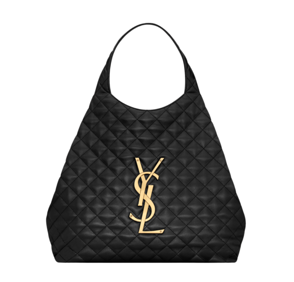 Saint Laurent Icare Maxi Bolso de Compras Acolchado Piel Negro