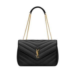 Saint Laurent Loulou Negro Mini de Piel Acolchada