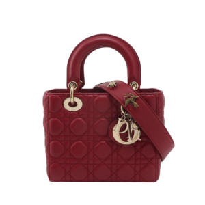 Lady Dior rojo Burdeos de Piel Cannage