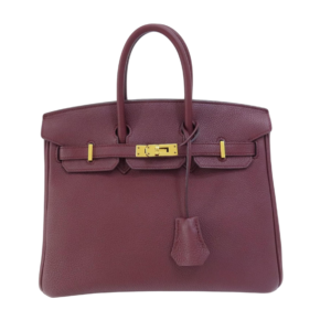 Bolso de mano Hermes Burdeos de En Cuero