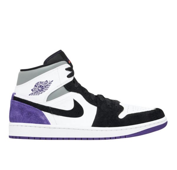 Air Jordan 1 Mid Black White Purple