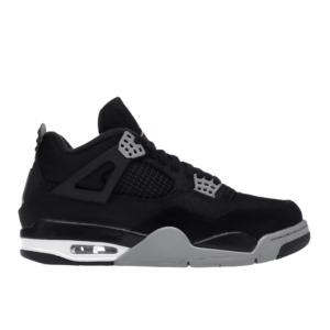 Jordan retro 4 Negra Suela Blanca Gris
